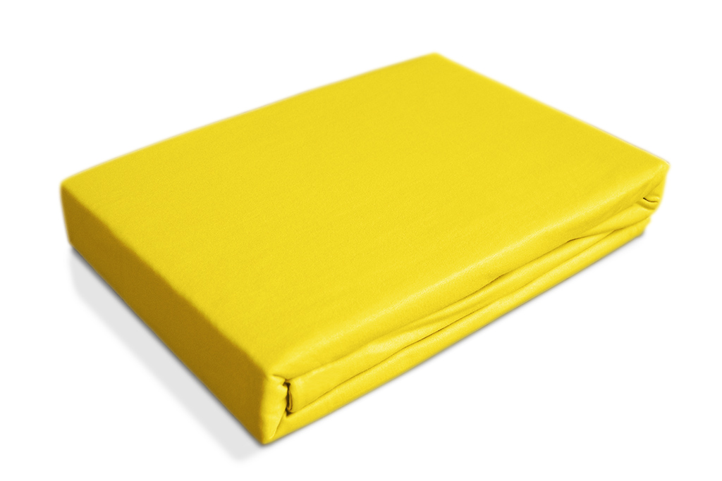 фото Простынь трикотаж на резинке ol-tex 200х200 желтый