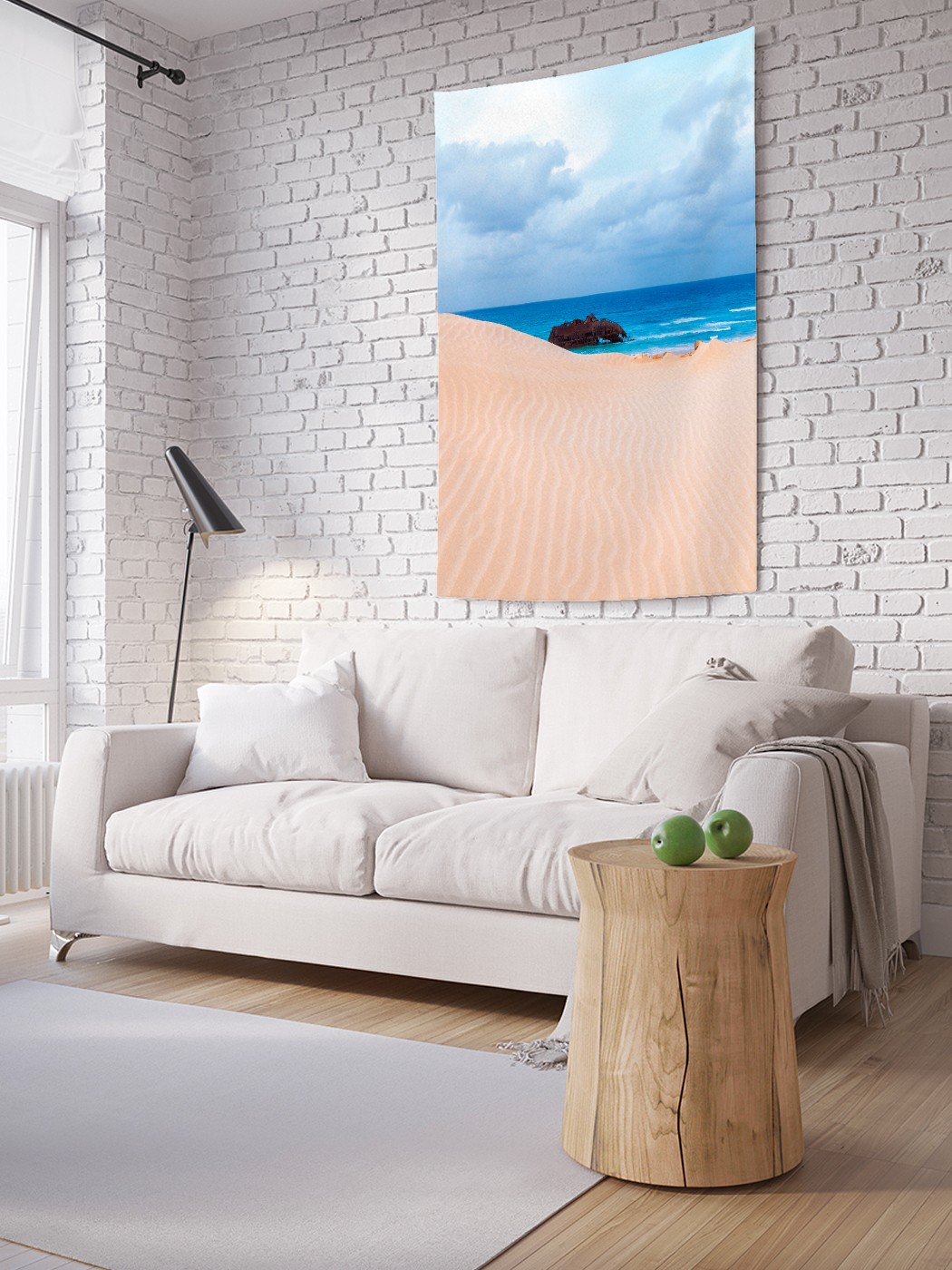 фото Вертикальное фотопанно на стену joyarty "лодка на берегу", 150x200 см