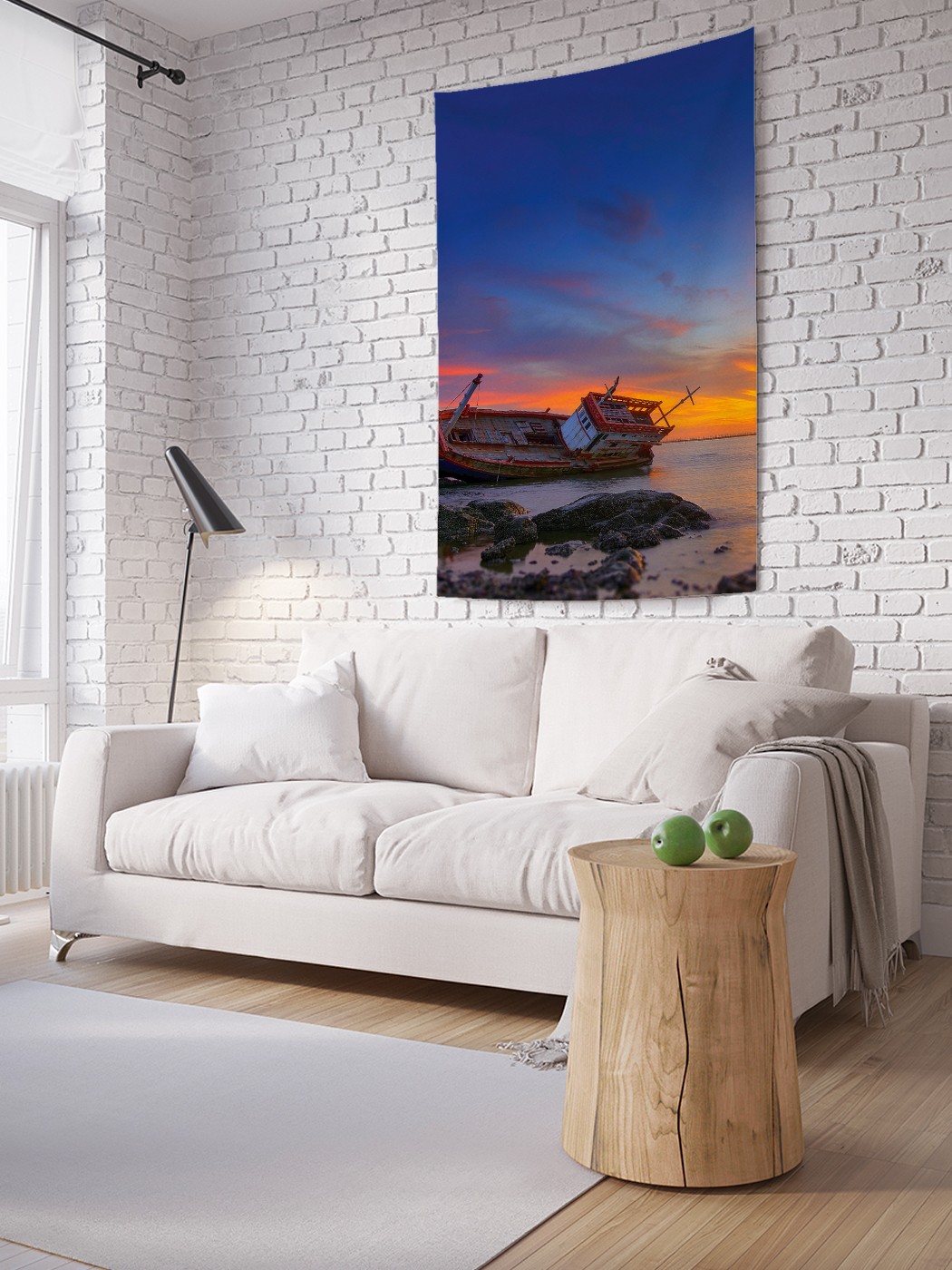 

Вертикальное фотопанно на стену JoyArty Корабль на мели 150x200 см, Корабль на мели