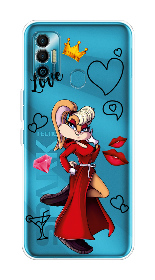 

Чехол на Tecno Spark 7 "Rich Lola Bunny", Красный;бежевый;оранжевый, 301050-6