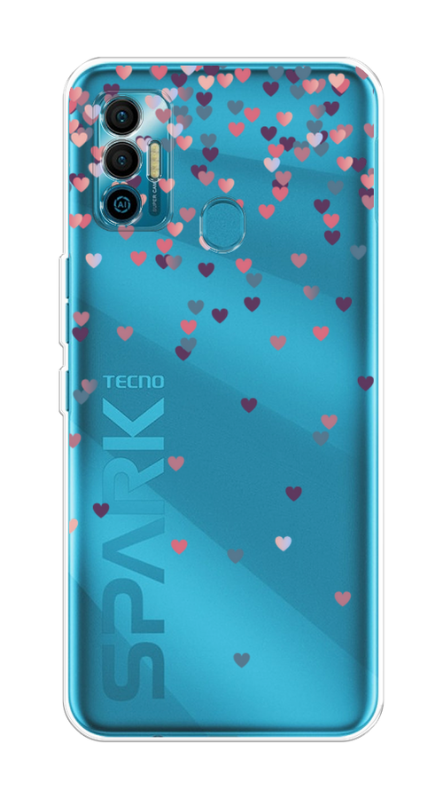 

Чехол на Tecno Spark 7 "Посыпка сердечки", Розовый;фиолетовый, 301050-3