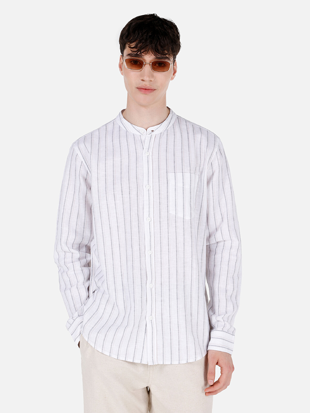 

Рубашка мужская Colin's CL1068816 белая 2XL, Белый, CL1068816