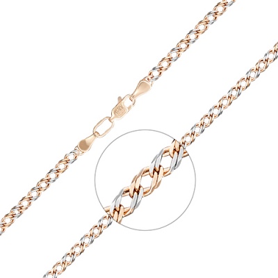 Цепочка из комбинированного золота 55 см PLATINA jewelry 21-0303-060-1111-17