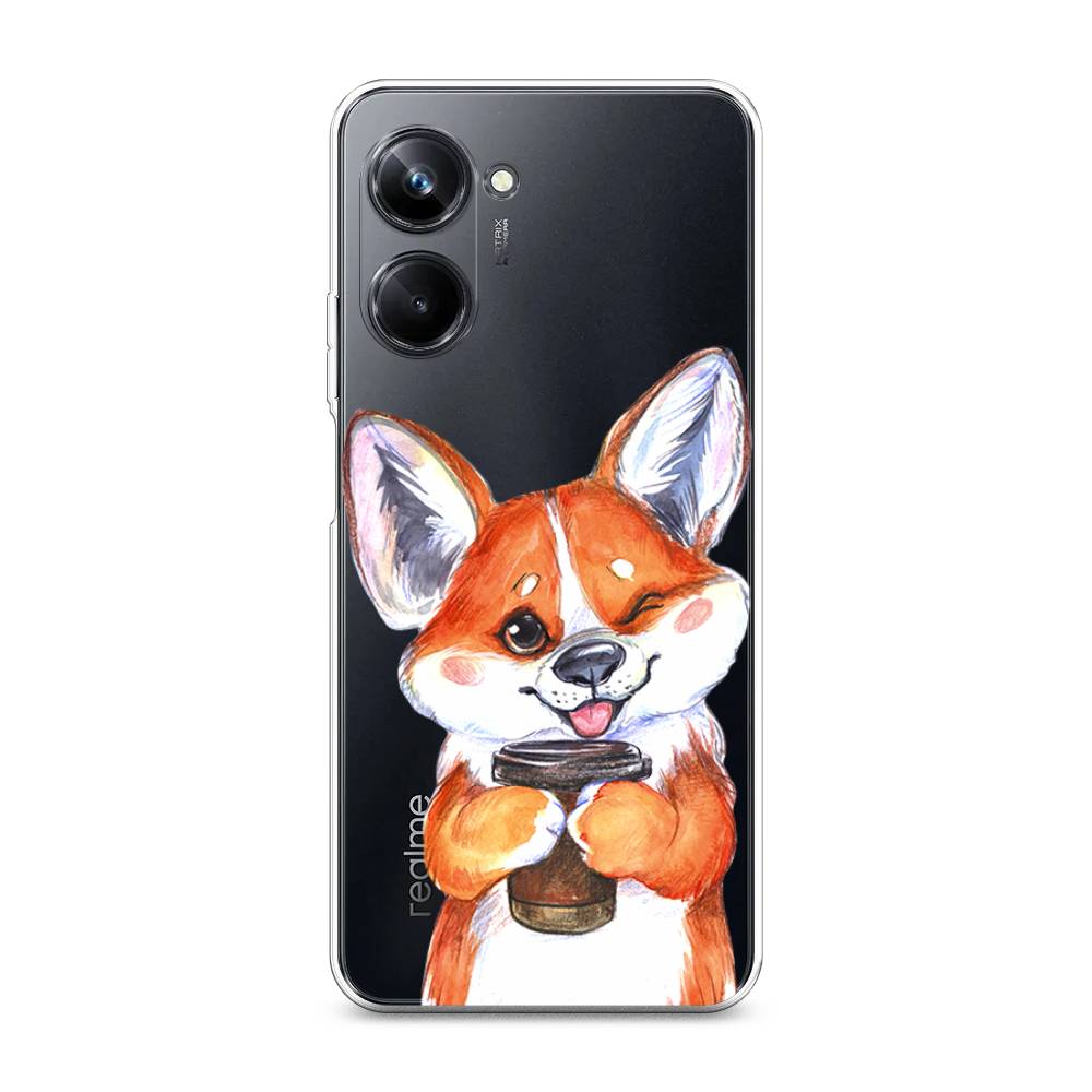 

Чехол на Realme 10 Pro "Корги с кофе", Оранжевый;белый, 2512550-4