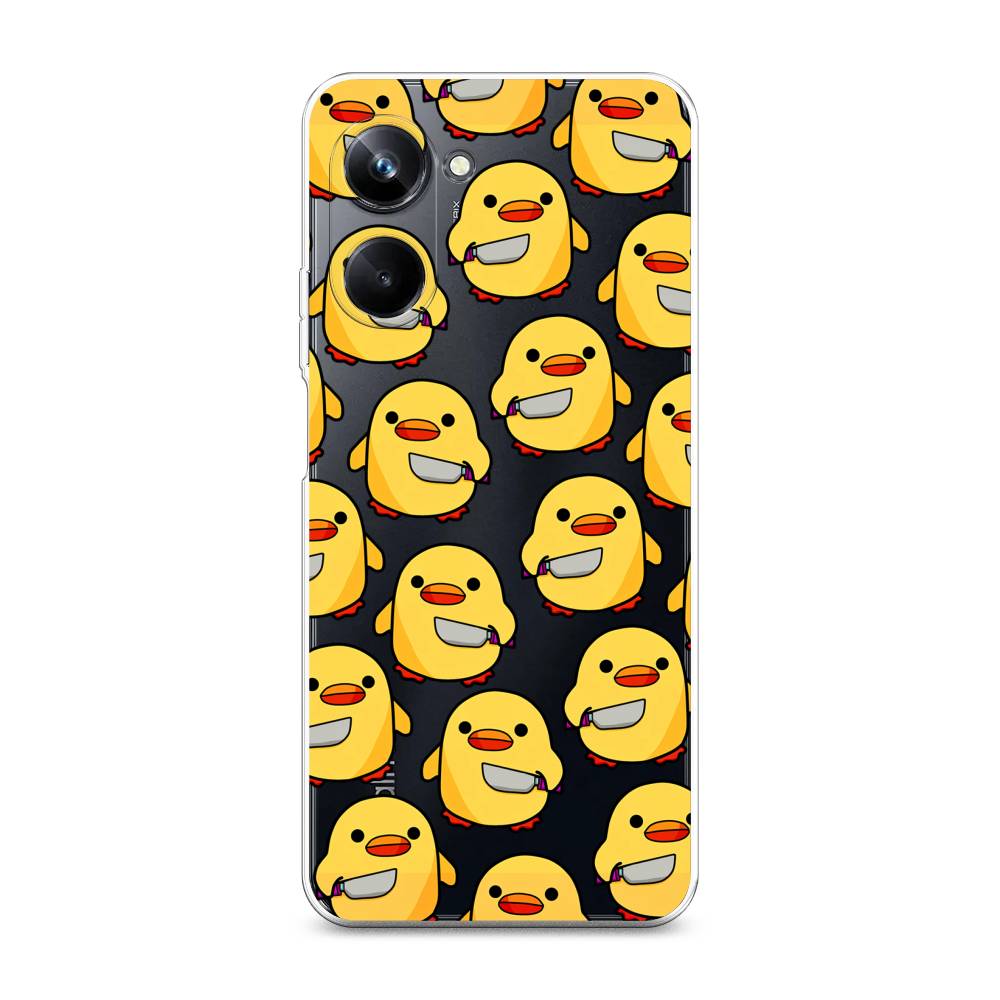 

Чехол на Realme 10 Pro "Утка с ножом", Прозрачный;желтый;оранжевый, 2512550-1