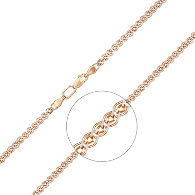 Цепочка из комбинированного золота р. 50 PLATINA jewelry 21-0503-050-1111-17