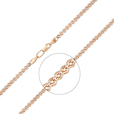 

Цепочка из комбинированного золота р. 65 PLATINA jewelry 21-0503-050-1111-17, 21-0503-050-1111-17