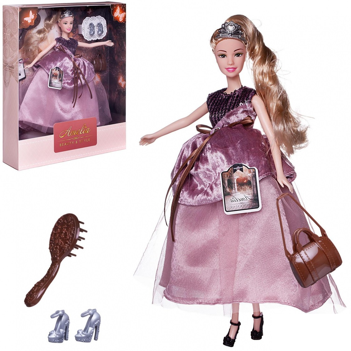 Купить Кукла ABtoys Королевский прием с диадемой в длинном платье, 30см PT-01643,