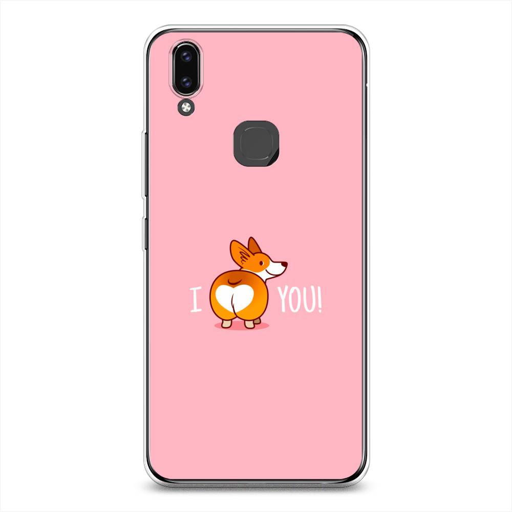 

Чехол для Vivo V9/Y85 "Корги I love you", Розовый;коричневый;белый, 260150-1