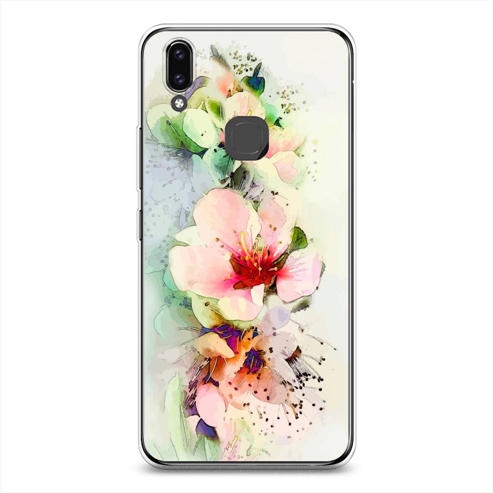 

Чехол для Vivo V9/Y85 "Нежные цветы", Зеленый;розовый, 260150-2