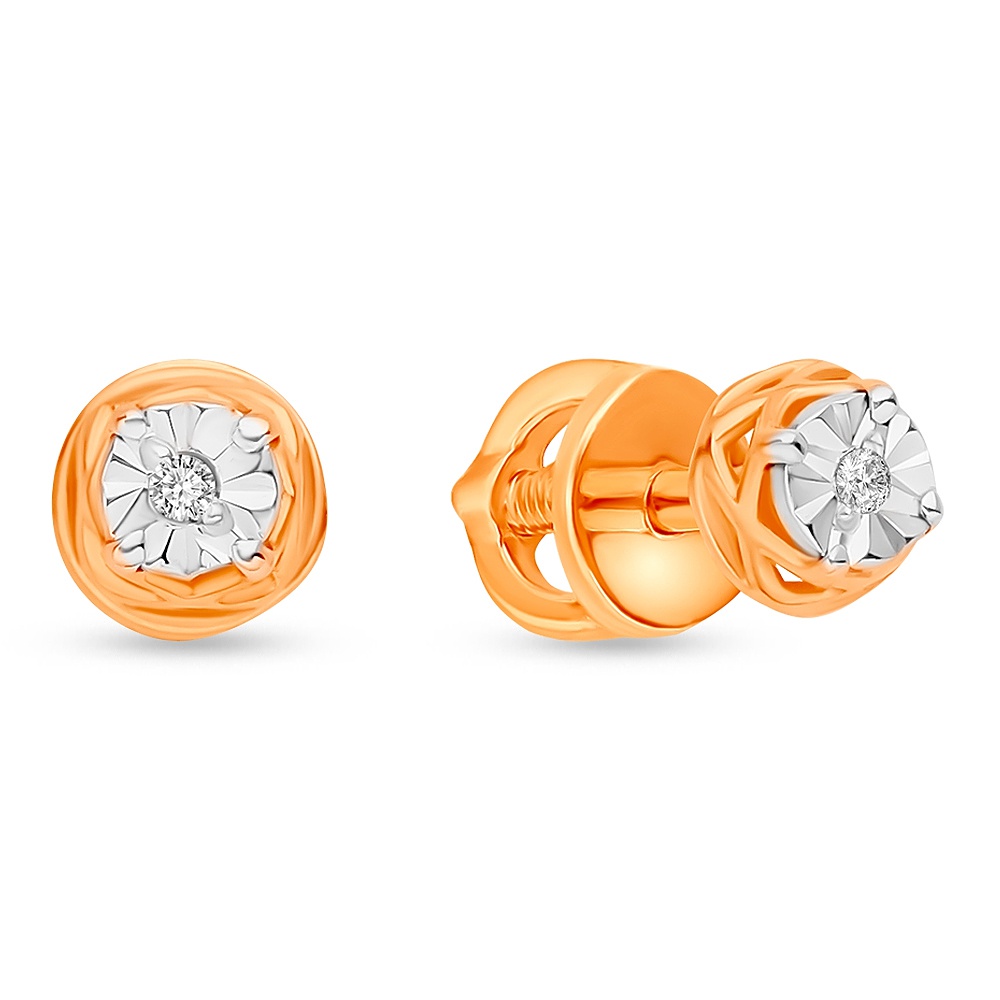 

Серьги пусеты из комбинированного золоа 585Gold 102007675, бриллиант, 102007675