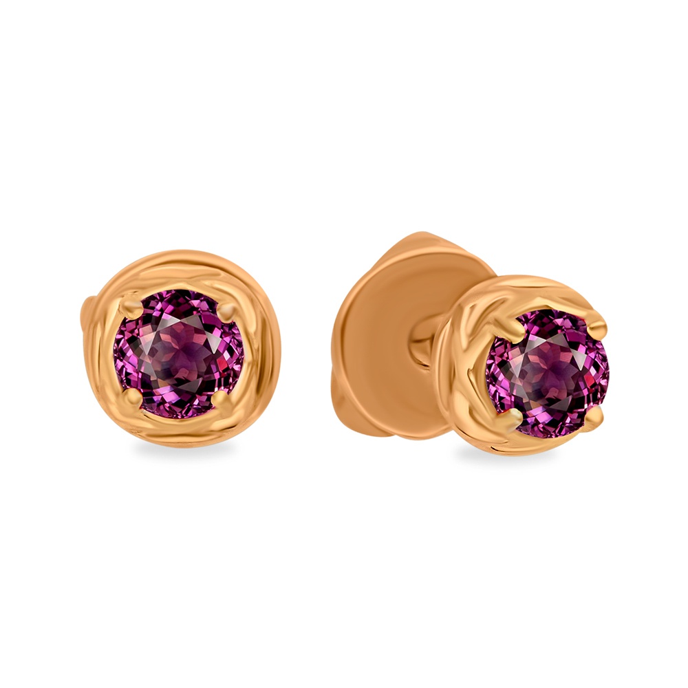 

Серьги пусеты из красного золота 585Gold 102007703, рубин искусственный, 102007703