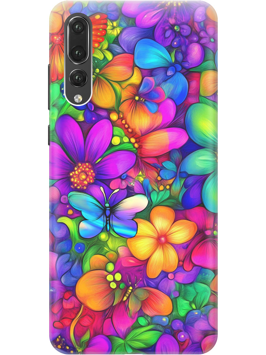 

Силиконовый чехол на Huawei P20 Pro с принтом "Бабочки и цветы" прозрачный, Прозрачный;зеленый;фиолетовый;красный, 717872323