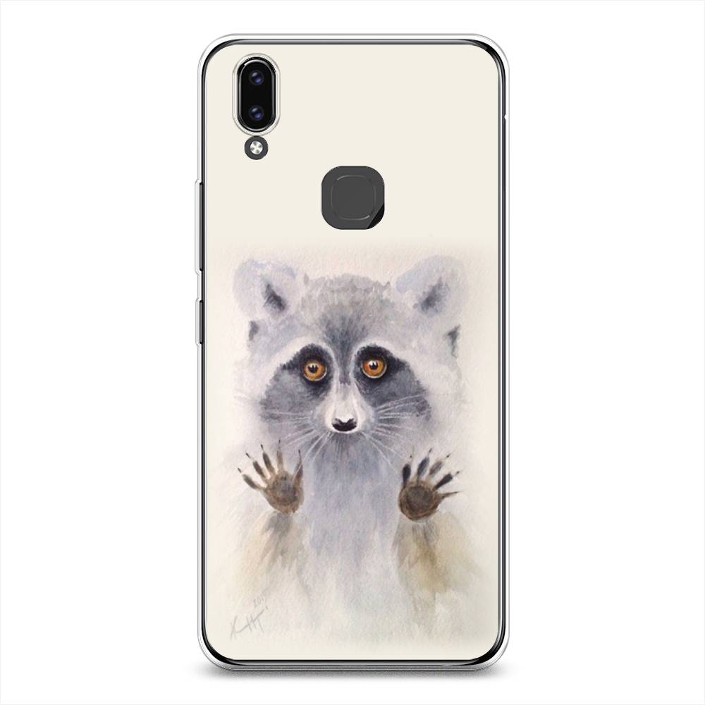 

Чехол для Vivo V9/Y85 "Енот за стеклом", Бежевый;серый, 260150-4
