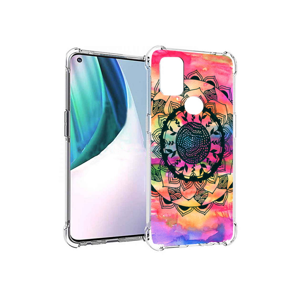 

Чехол MyPads Tocco для OnePlus Nord N10 5G яркая абстракция круглый цветок, Прозрачный, Tocco