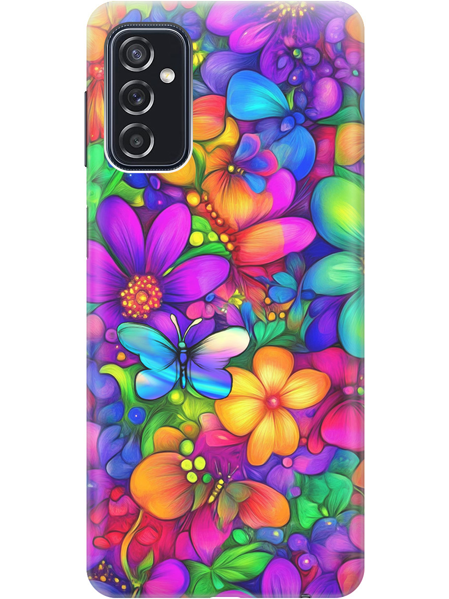 

Силиконовый чехол на Samsung Galaxy M52 5G с принтом "Бабочки и цветы" прозрачный, Прозрачный;зеленый;фиолетовый;красный, 734082123