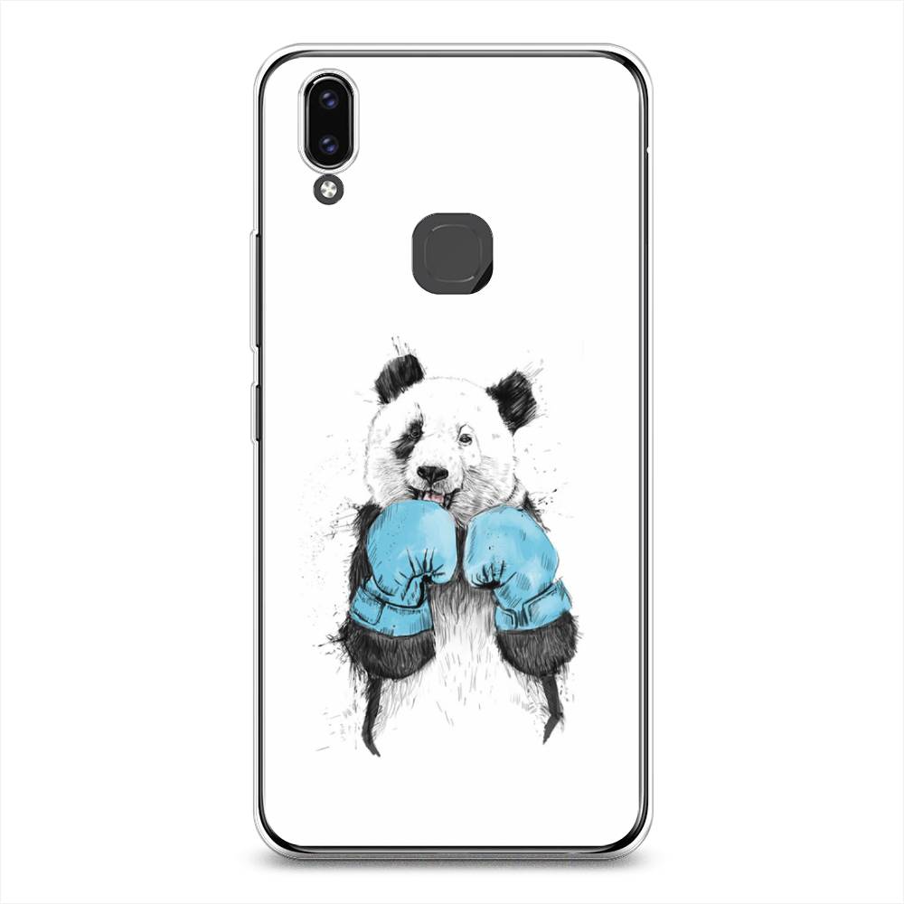 

Чехол для Vivo V9/Y85 "Панда боксер", Голубой;белый;серый, 260150-1