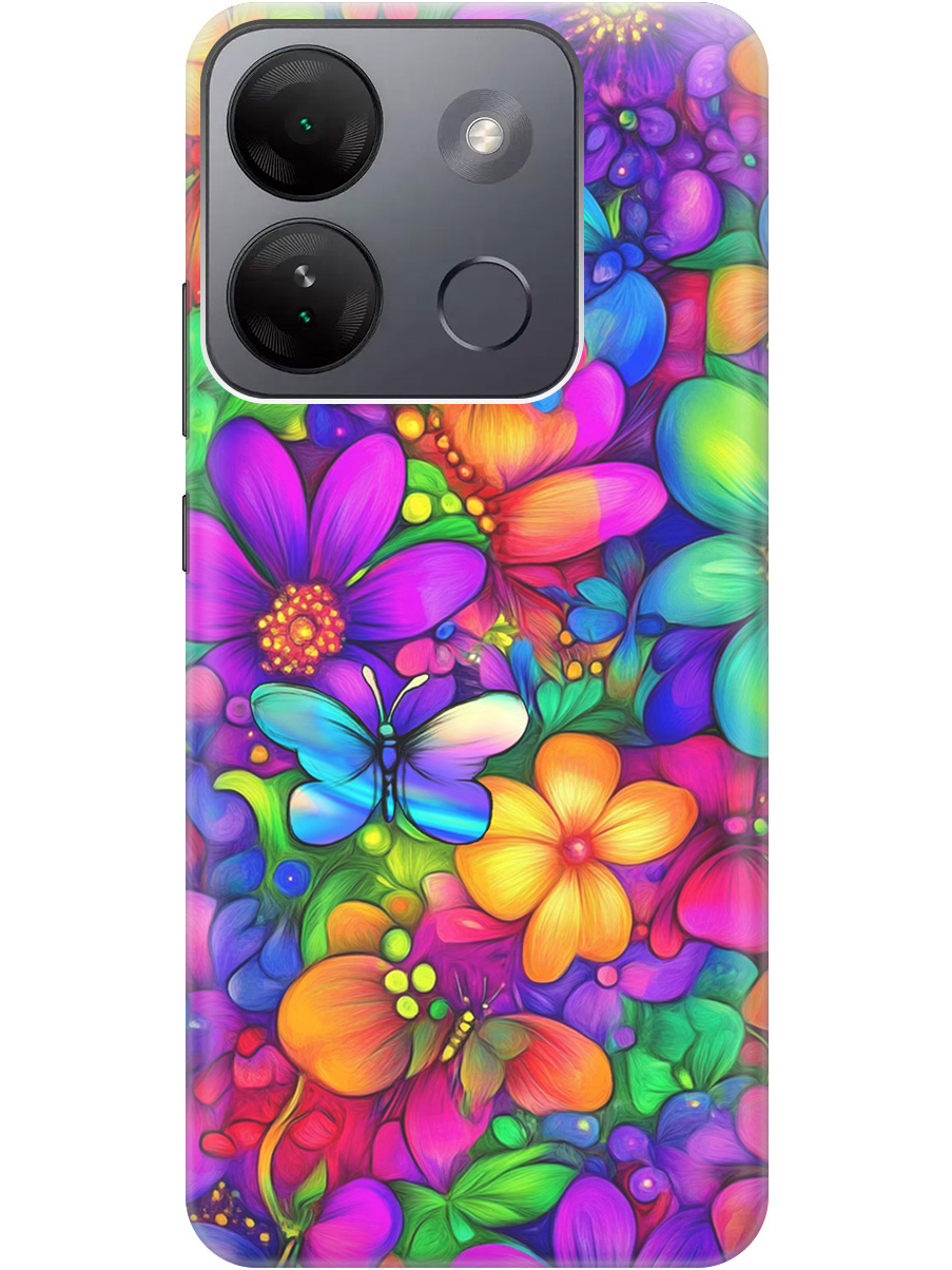 

Силиконовый чехол на Infinix Smart 7 HD с принтом "Бабочки и цветы" прозрачный, Прозрачный;зеленый;фиолетовый;красный, 769392023