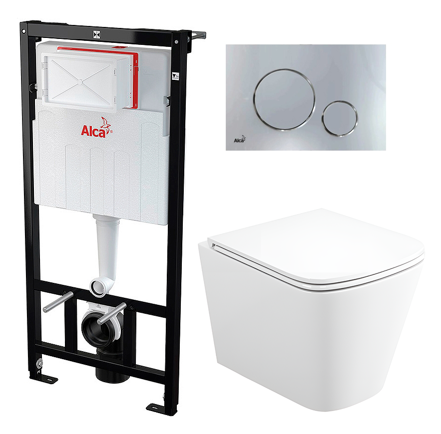 

Комплект инсталляция AlcaPlast + Унитаз BelBagno Due + кнопка хром круг