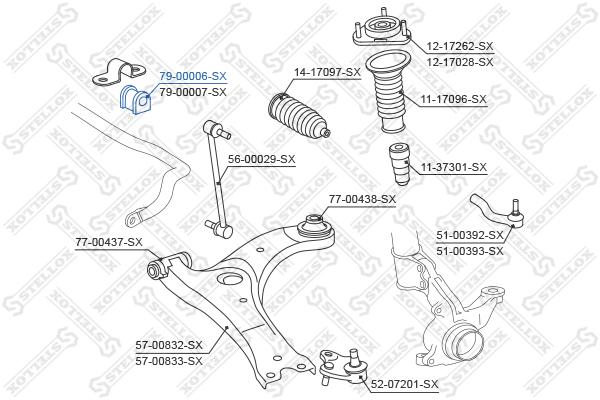 

втулка стабилизатора Stellox 7900006SX