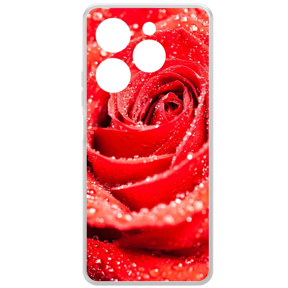 

Чехол-накладка Krutoff Clear Case Роза для Infinix Hot 40 Pro, Прозрачный