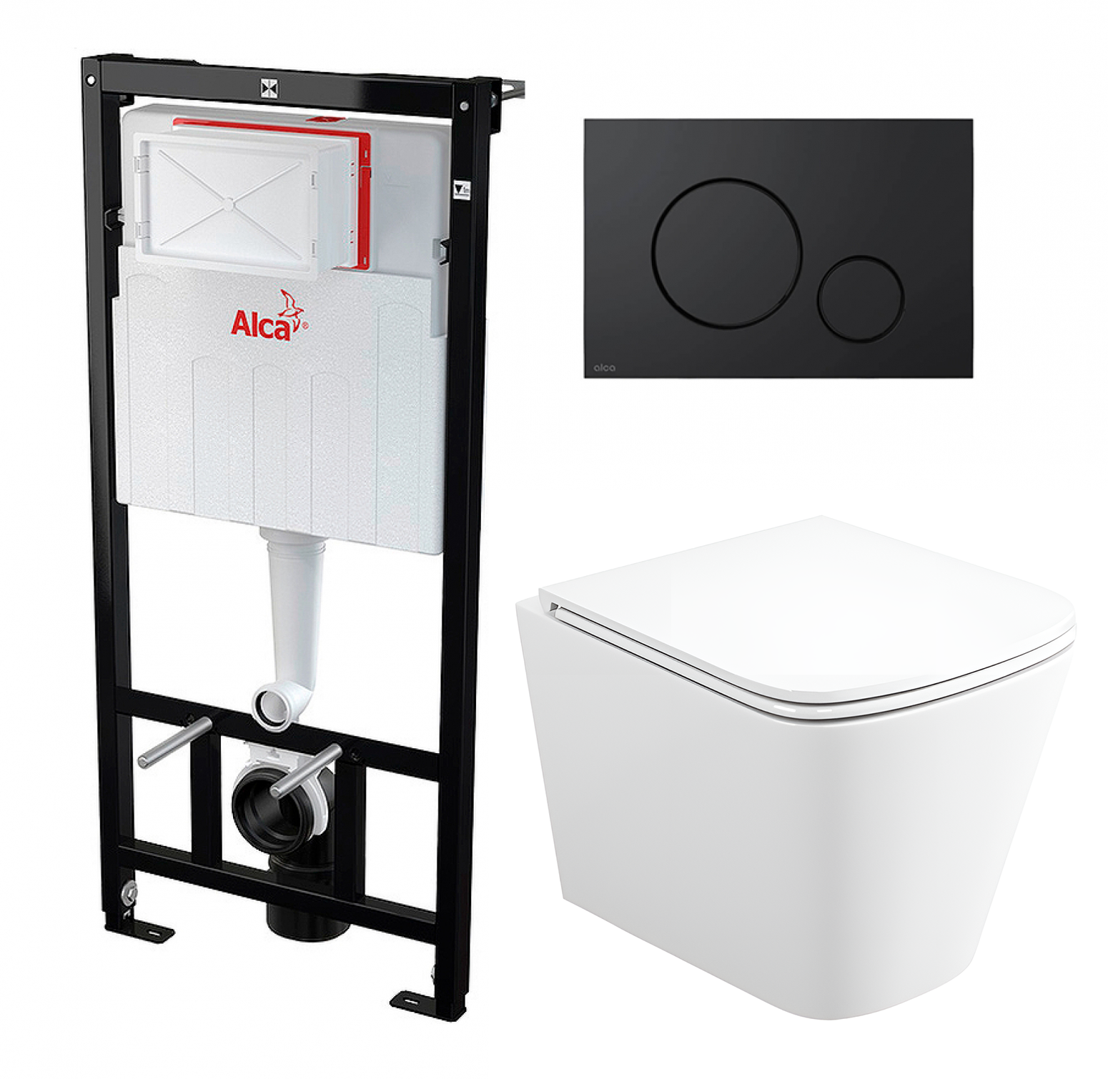 

Комплект инсталляция AlcaPlast + Унитаз BelBagno Due + кнопка черная