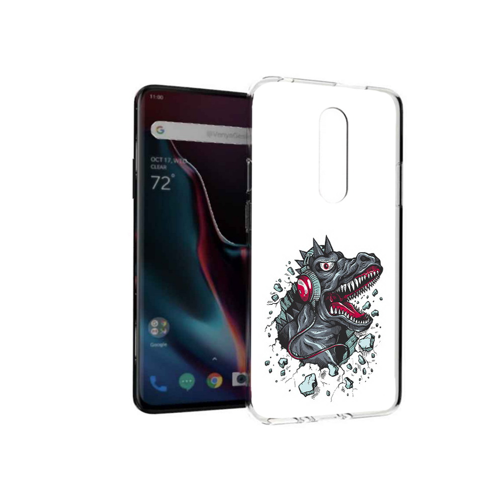 

Чехол MyPads Tocco для OnePlus 7 Pro Нарисованный динозавр в наушниках (PT139735.130.124), Прозрачный, Tocco