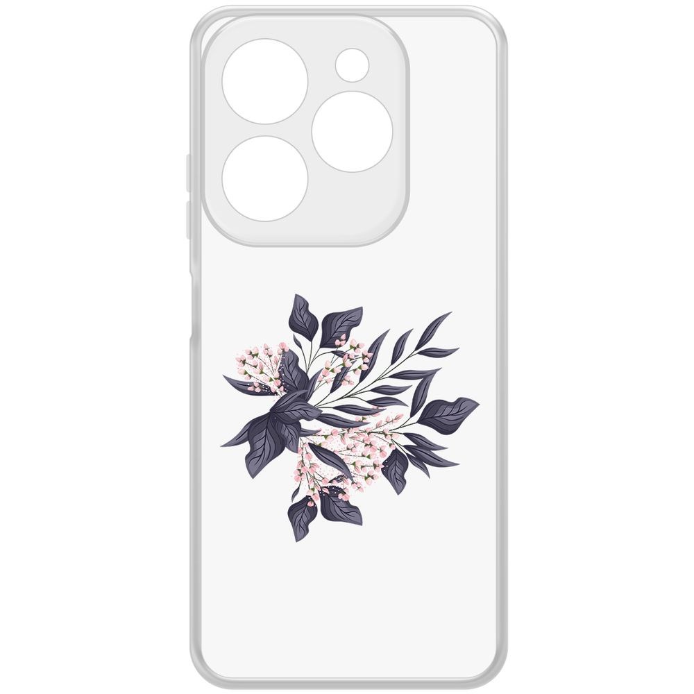 

Чехол-накладка Krutoff Clear Case Розовые бутоны для INFINIX Hot 40i, Прозрачный