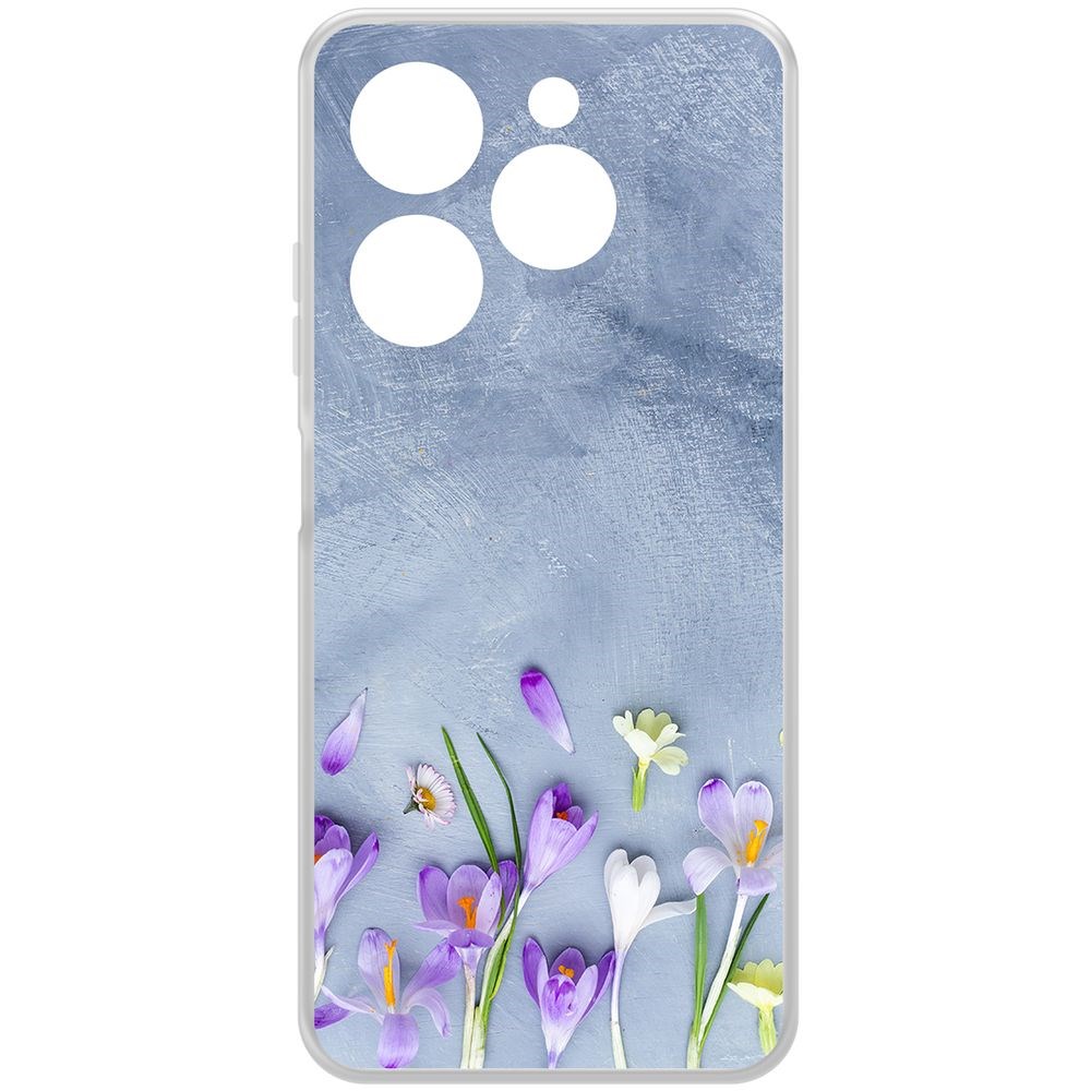 

Чехол-накладка Krutoff Clear Case Цветочное настроение для INFINIX Hot 40i, Прозрачный