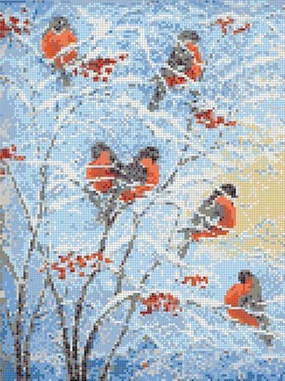 

Рисунок на ткани Каролинка Снегири КК 018