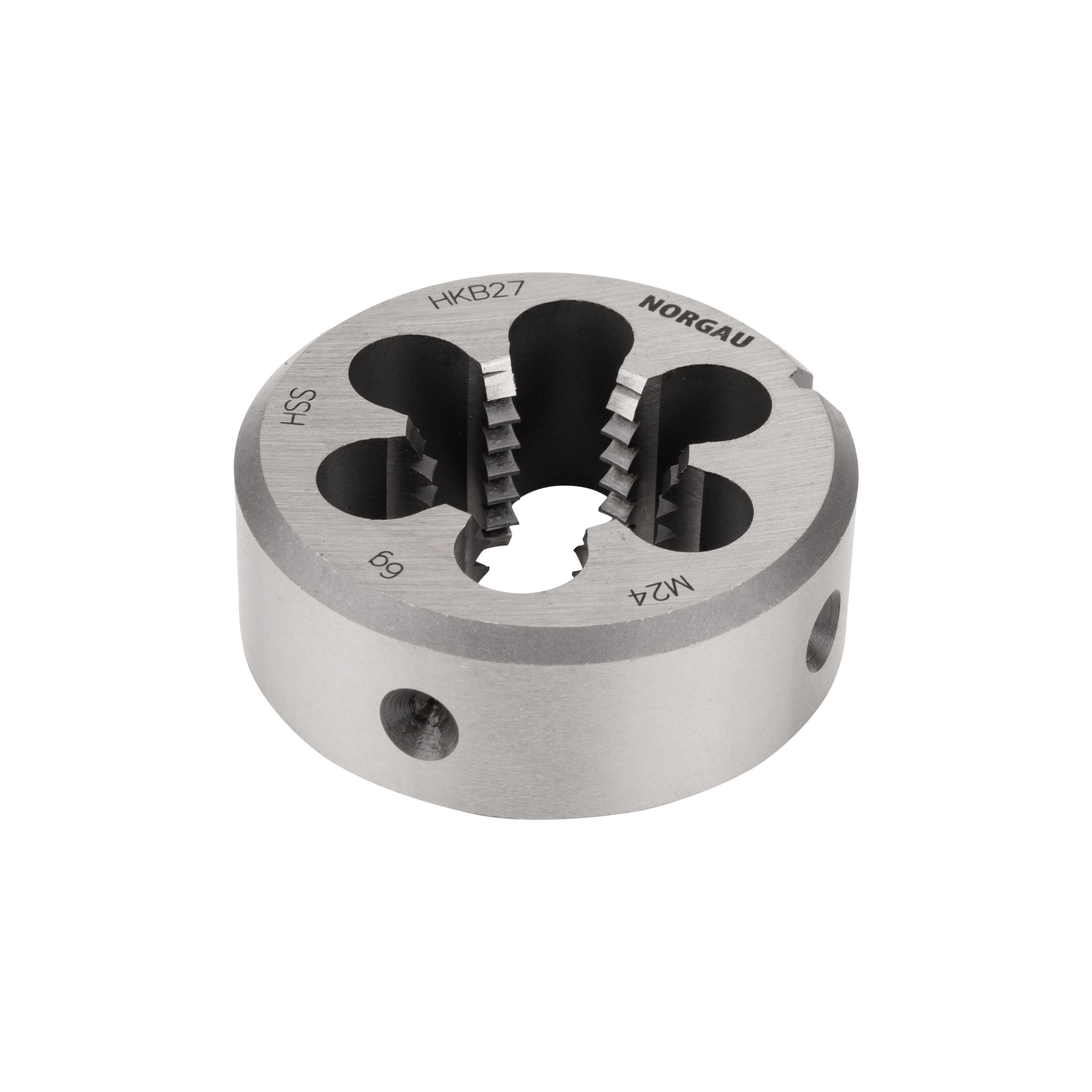 

Плашка М24х3 мм NORGAU Industrial метрическая, угол 60°, по DIN223, HSS, RHT-266-580