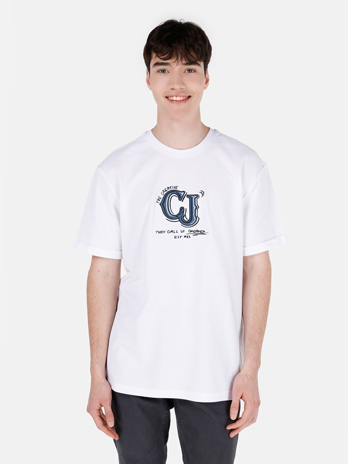 

Футболка мужская Colin's CL1071732 белая L, Белый, CL1071732
