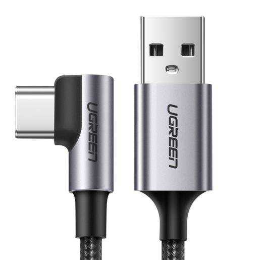 фото Кабель ugreen us284 (50941) angled usb am to usb type c cable angled 1м черный