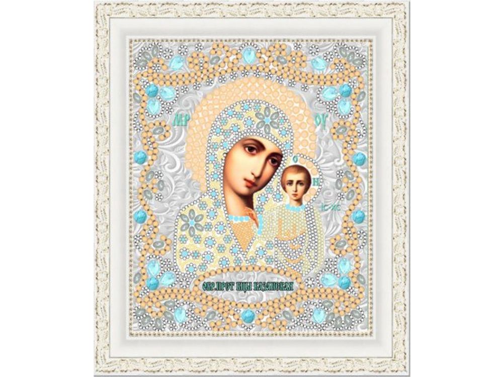 фото Рисунок на ткани конёк богородица казанская 7116