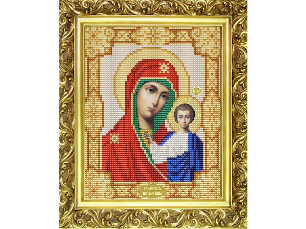 фото Рисунок на ткани конёк богородица казанская 9111
