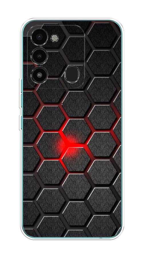 

Чехол на Tecno Spark Go 2022/8С/9 "Соты красные", Красный;черный;серый, 301250-3