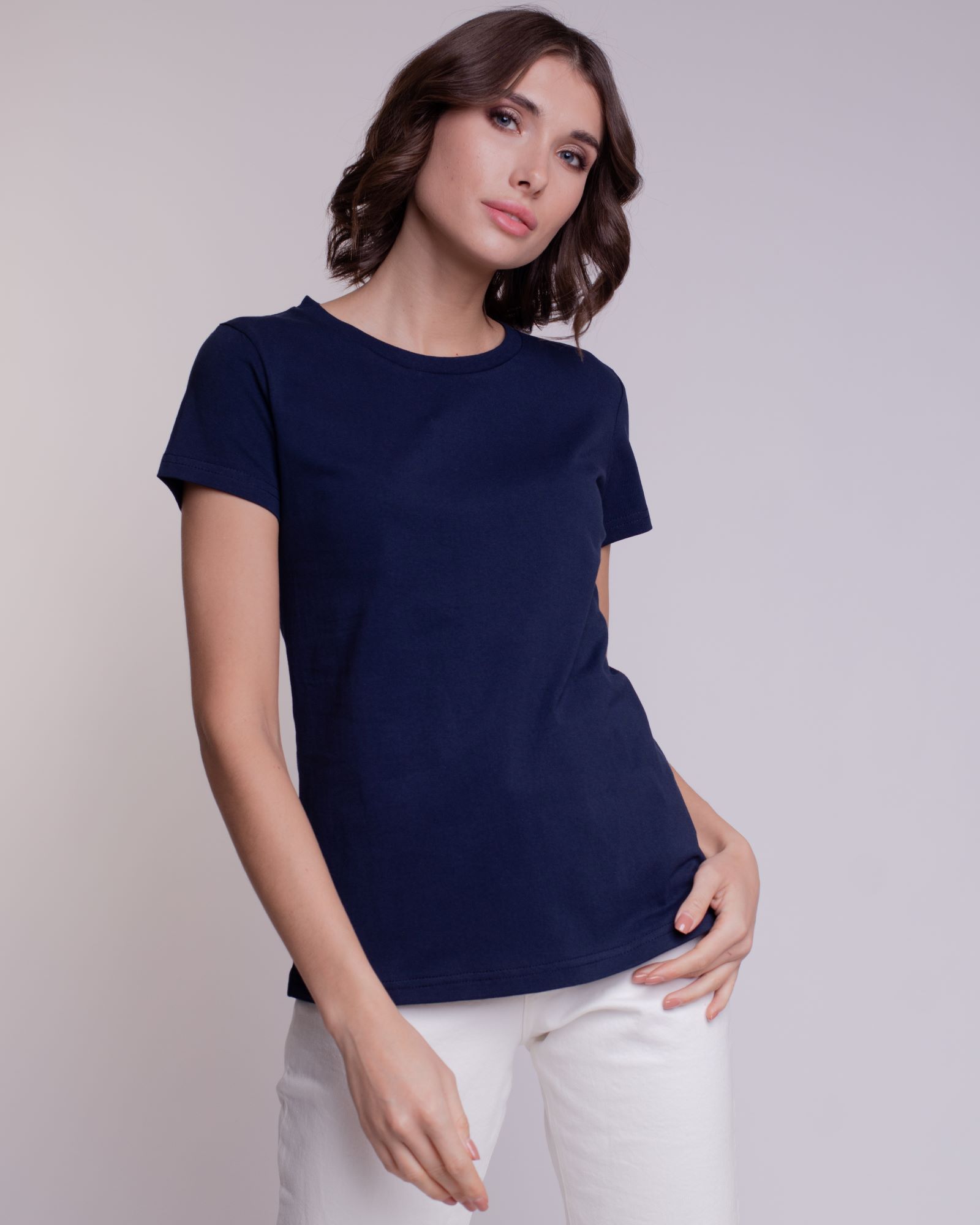 

Футболка женская Uzcotton W-F синяя L, Синий, W-F