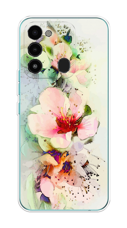 

Чехол на Tecno Spark Go 2022/8С/9 "Нежные цветы", Зеленый;розовый, 301250-2