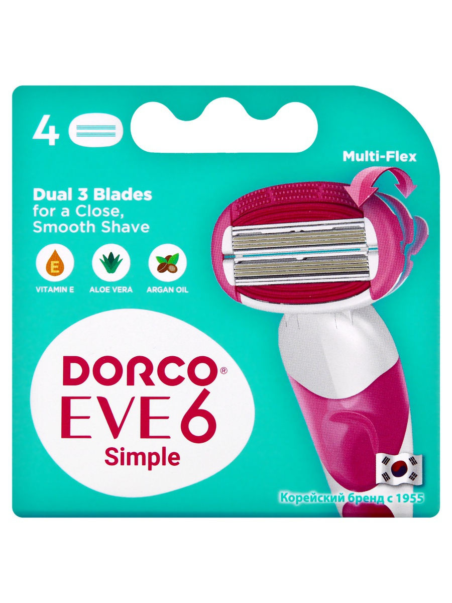 Сменные кассеты Dorco Eve6 Simple с 6 лезвиями 4 шт aqua el сменные губки для фильтра asap 500