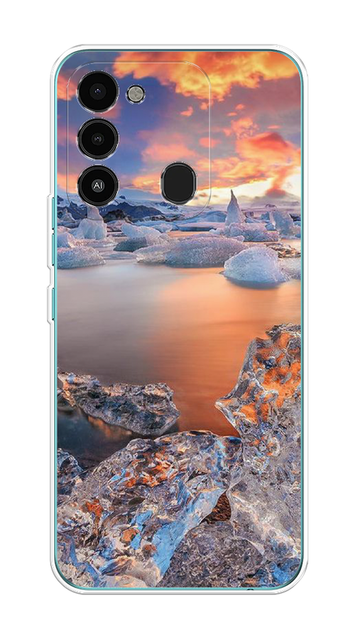 

Чехол на Tecno Spark Go 2022/8С/9 "Ледники", Синий;оранжевый, 301250-2