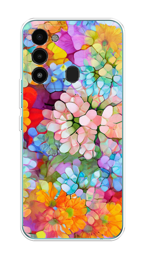

Чехол на Tecno Spark Go 2022/8С/9 "Цветы витраж", Оранжевый;розовый;голубой, 301250-3