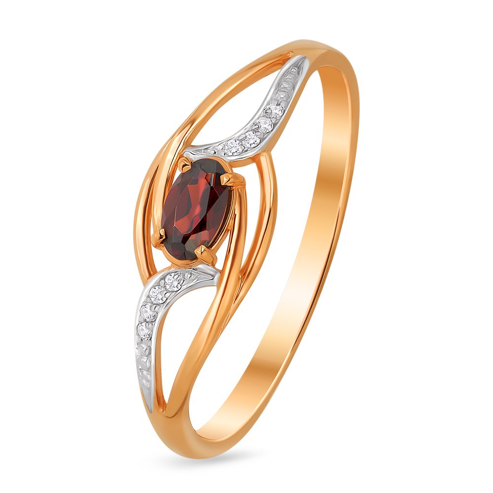 

Кольцо из золота р. , 585Gold 201010846, гранат\фианит, 201010846