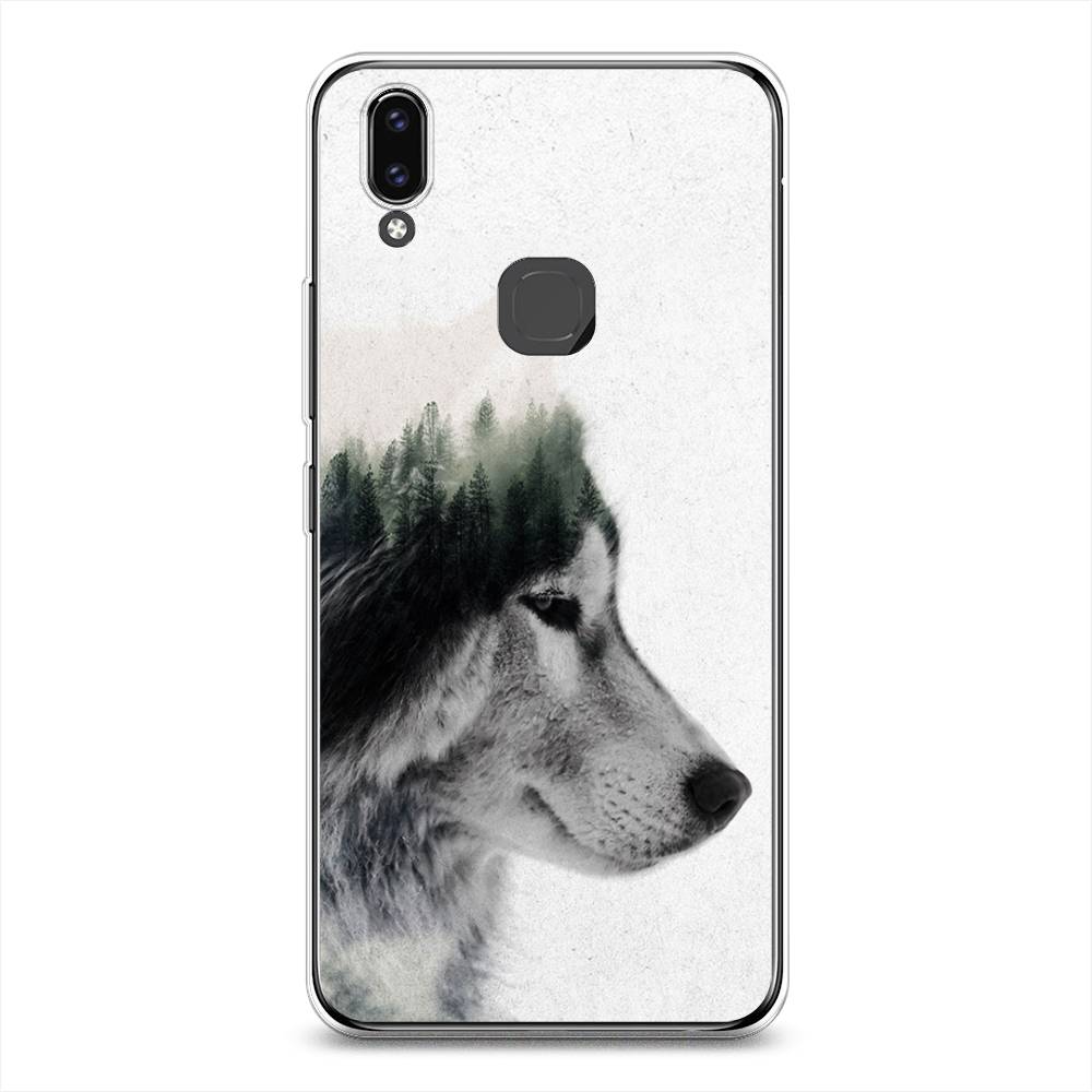

Чехол для Vivo V9/Y85 "Волк лес", Серый;белый, 260150-1