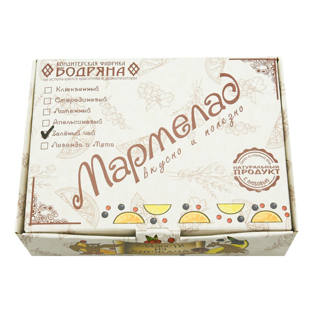 Мармелад Бодряна желейно-фруктовый зеленый чай 180 г
