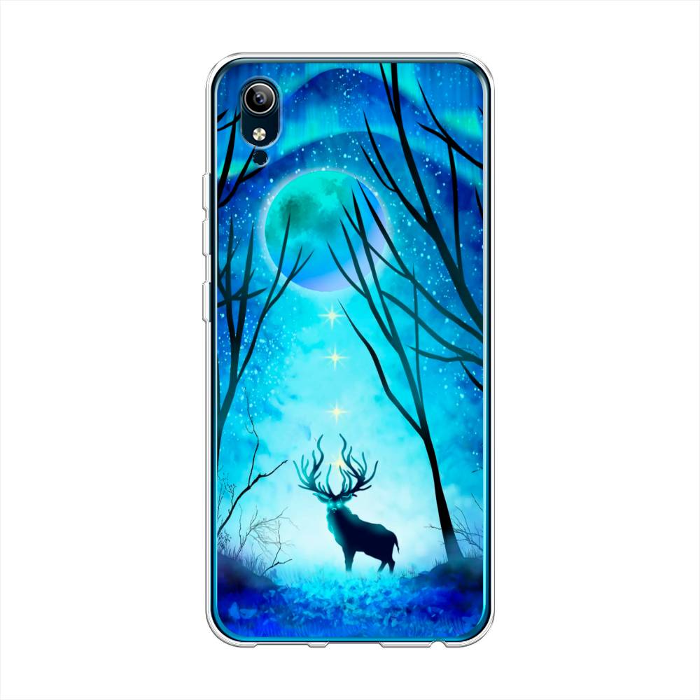

Чехол для Vivo Y91c/Y1s "Олень северное сияние", Синий;черный;голубой, 262850-1