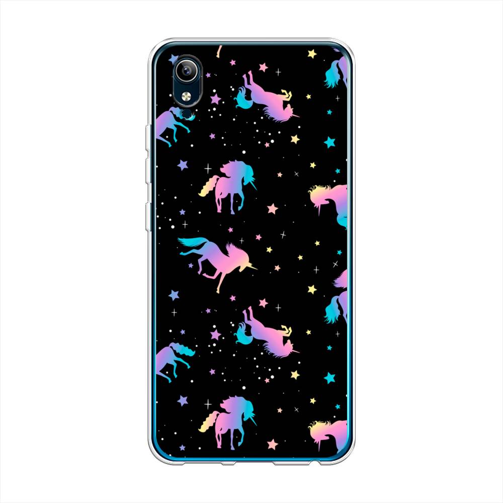 

Чехол для Vivo Y91c/Y1s "Единороги градиент", Черный;розовый;голубой, 262850-1