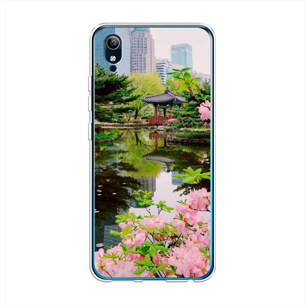 

Чехол для Vivo Y91c/Y1s "Сакура возле озера", Зеленый;розовый;голубой, 262850-2