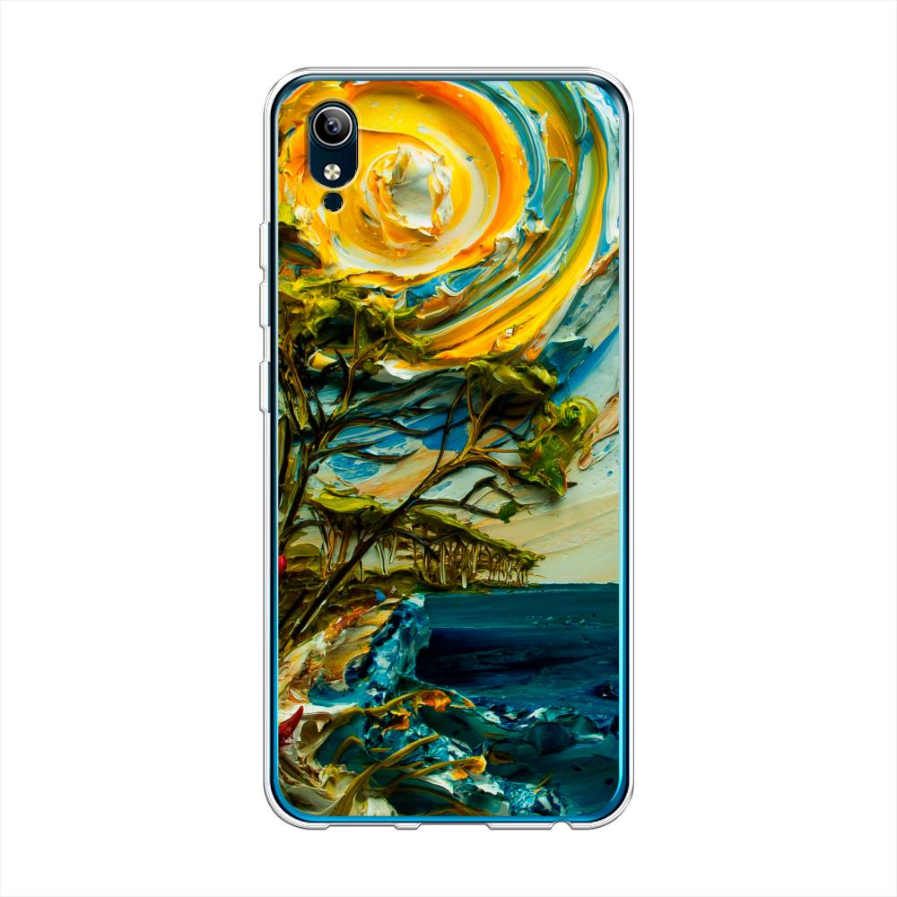 

Чехол для Vivo Y91c/Y1s "Солнце живопись", Желтый;синий, 262850-4