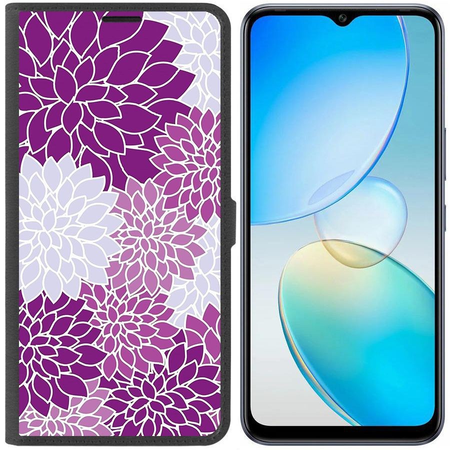 

Чехол-книжка Krutoff Eco Book для Infinix Hot 12 Pro Цветочный паттерн 2 (черный)