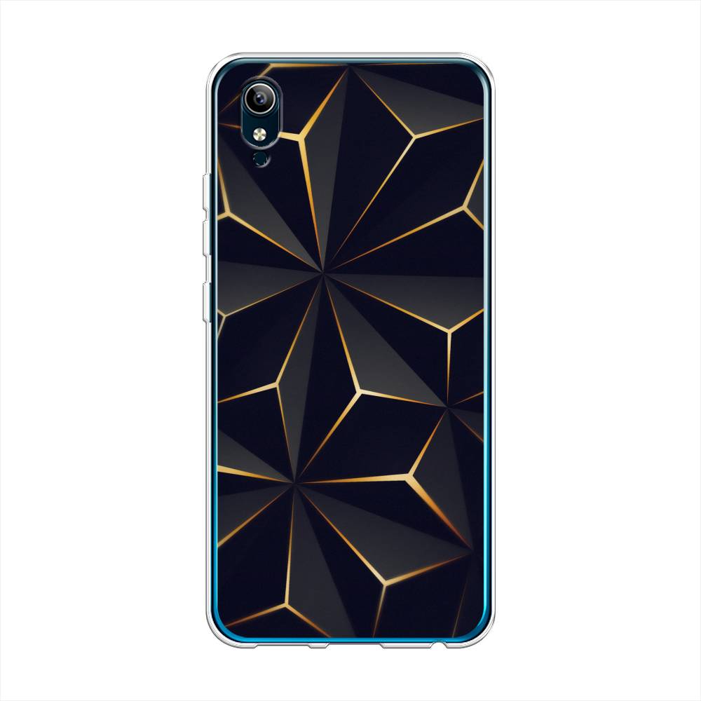 

Чехол на Vivo Y91c "Черные полигоны", Золотистый;черный, 262850-3